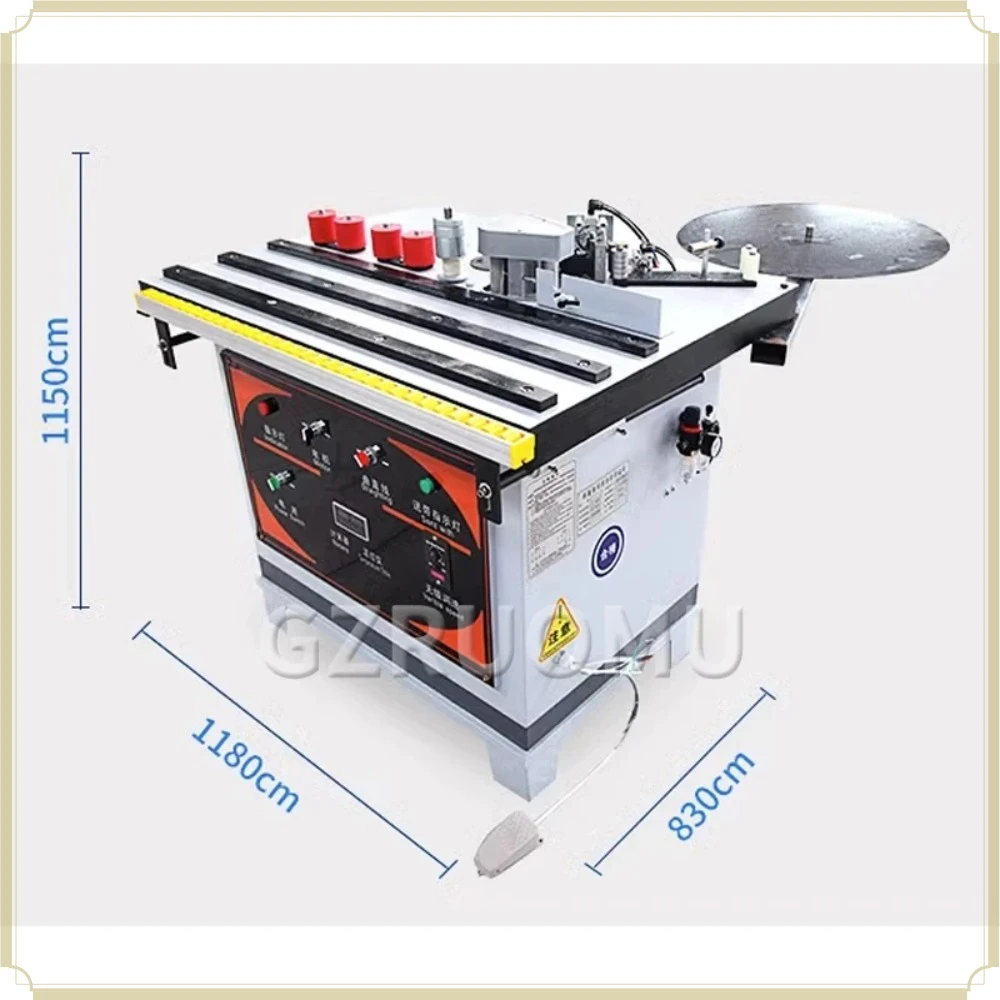 Manual Curved Straight Edge Banding Machine 220V Double Side Gluing Small Woodworking Edge Bander for Home Decoration Boards