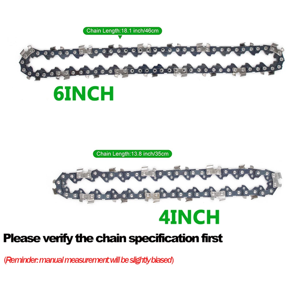 4/6 in Metal Sharp Chainsaw Saw Chain Blade with Guide Plate Electric Chainsaw Replacement Accessories Wood Cutting Garden Tool