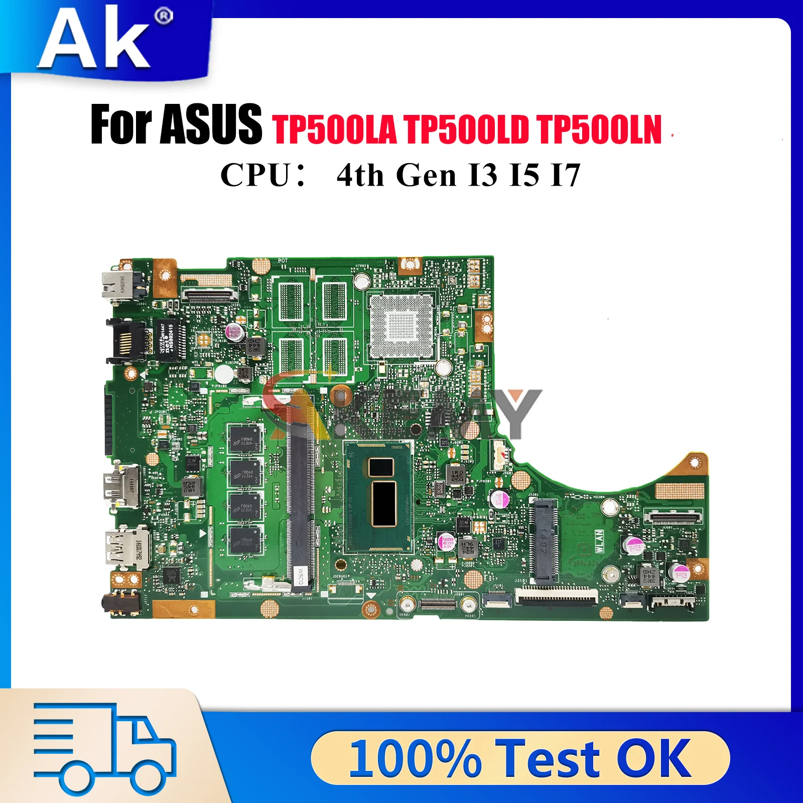 

Материнская плата TP500LA для ноутбука ASUS VivoBook Flip TP500LA TP500LD TP500L TP500LB TP500LN, материнская плата для ноутбука с процессором I3 I5 I7