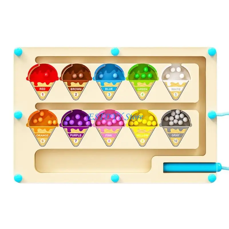 G6DE Tracing Number Maze Counting Board Counting & Color Sorting Game Educational Maze Toy for Children