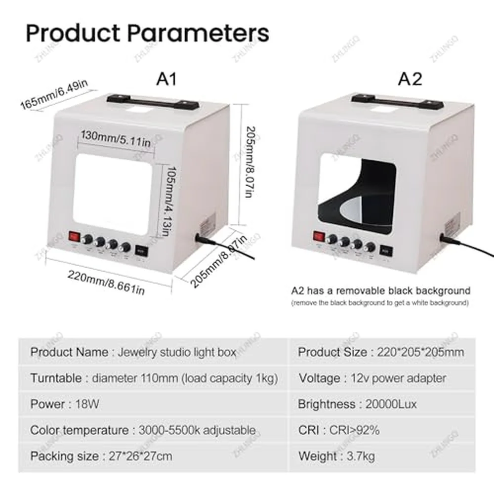 Photo Studio Light Box Photo Shooting Tent Kit Portable Folding Photography Light Tent with 3000 5500K Customizable