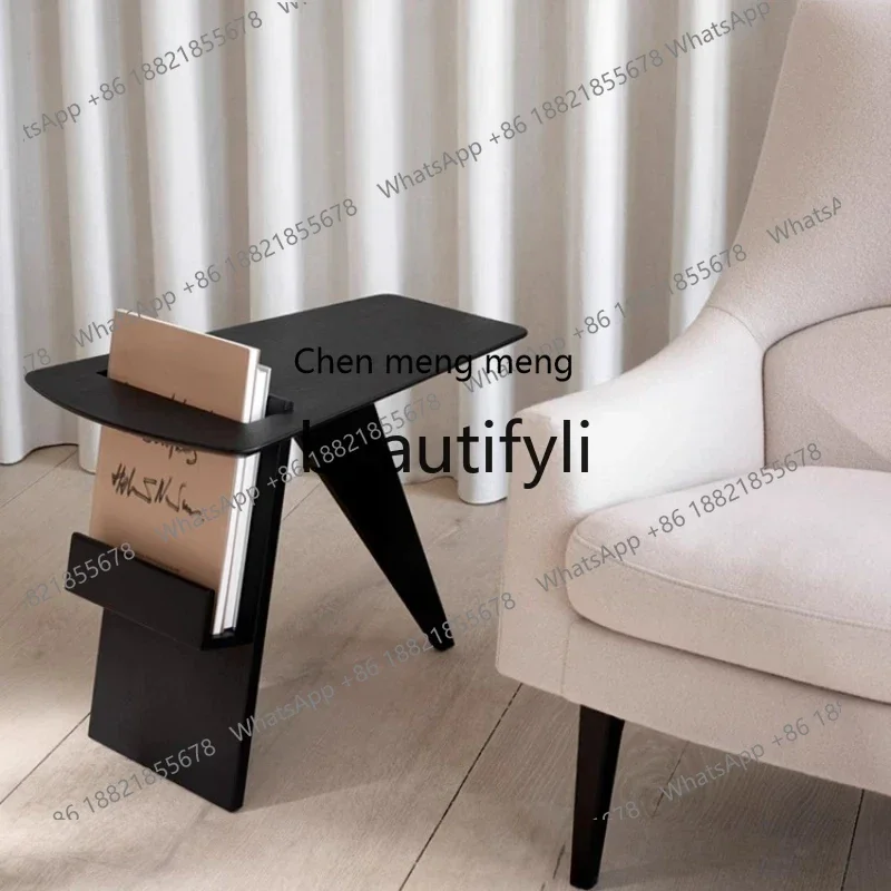 X FH  Simple and Stylish Home Magazine Table Imported Smoked Wood Veneer Side Table
