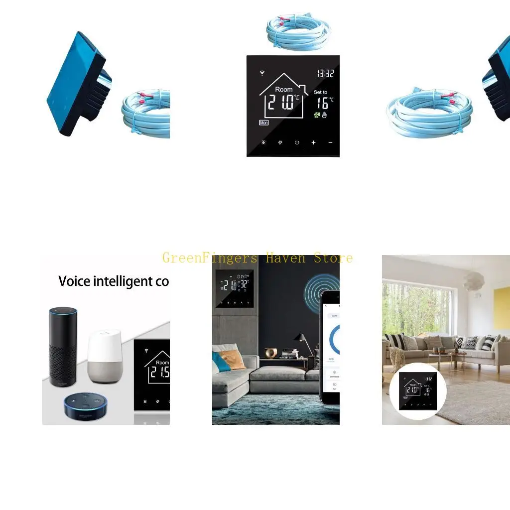 F68D WiFi Enableds Thermostat With Child Lock and Weekly Programming Portable Accessory for Home Comfortable Daily Use