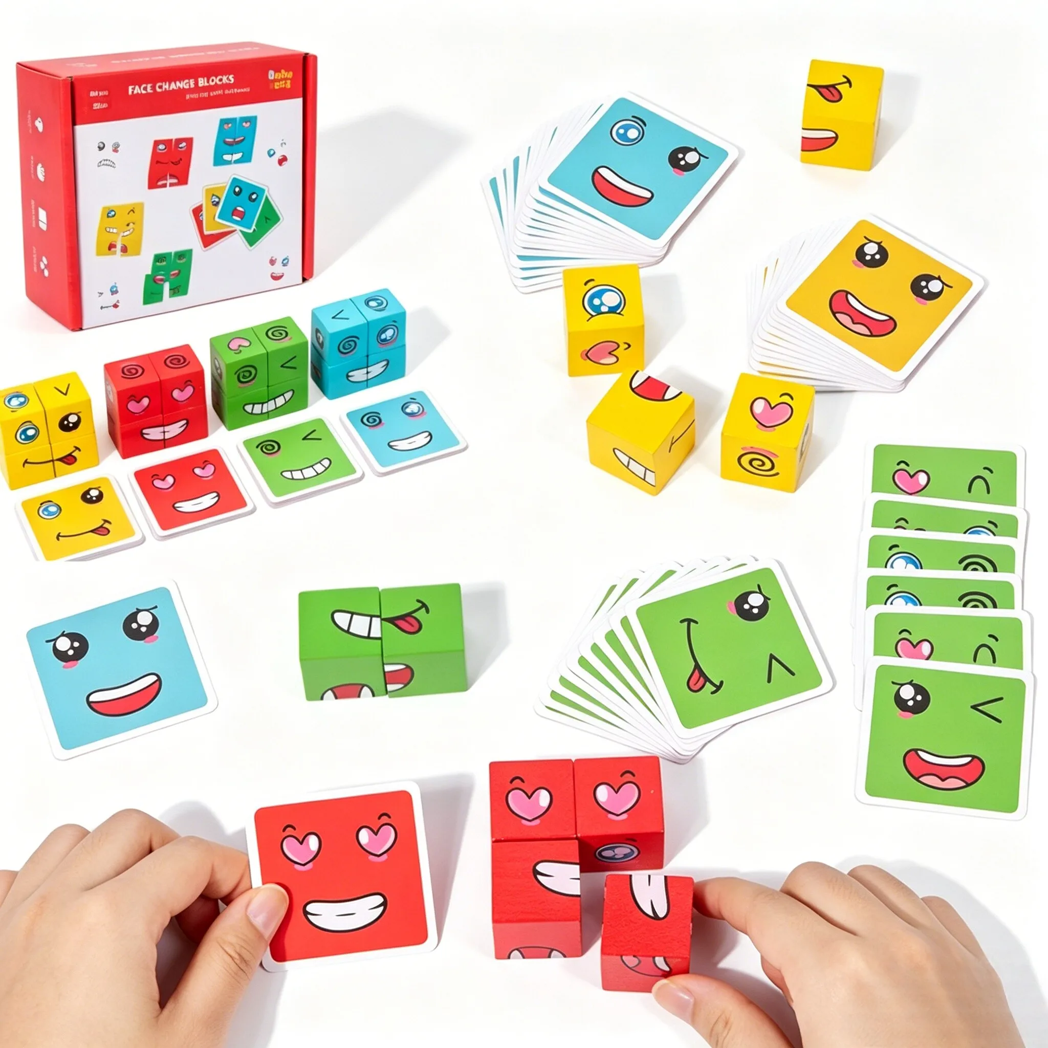 Face Change Cube Matching Table Game Expression Puzzle Blocks Logic Training Desktop Game For Family Leisure Party Gift Supply