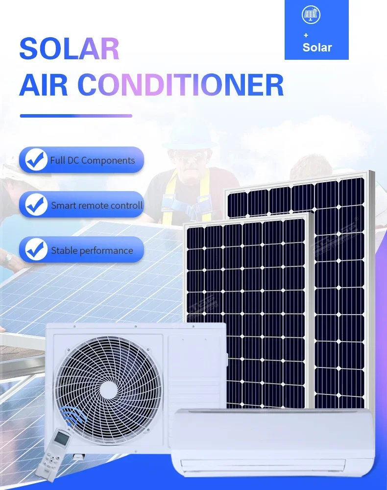 9000BTU  Inverter Cooling&heating Hybrid Solar Power Energy Split Air Conditioner Electric DC Oem NTC