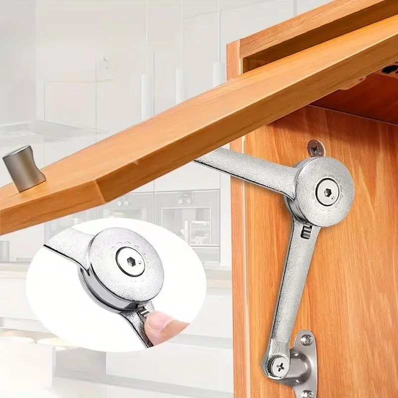 1PCS Hydraulic Randomly Stop Hinges Kitchen Cabinet Door Adjustable Polish Hinge Furniture Lift Up Flap Stay Support Hardware