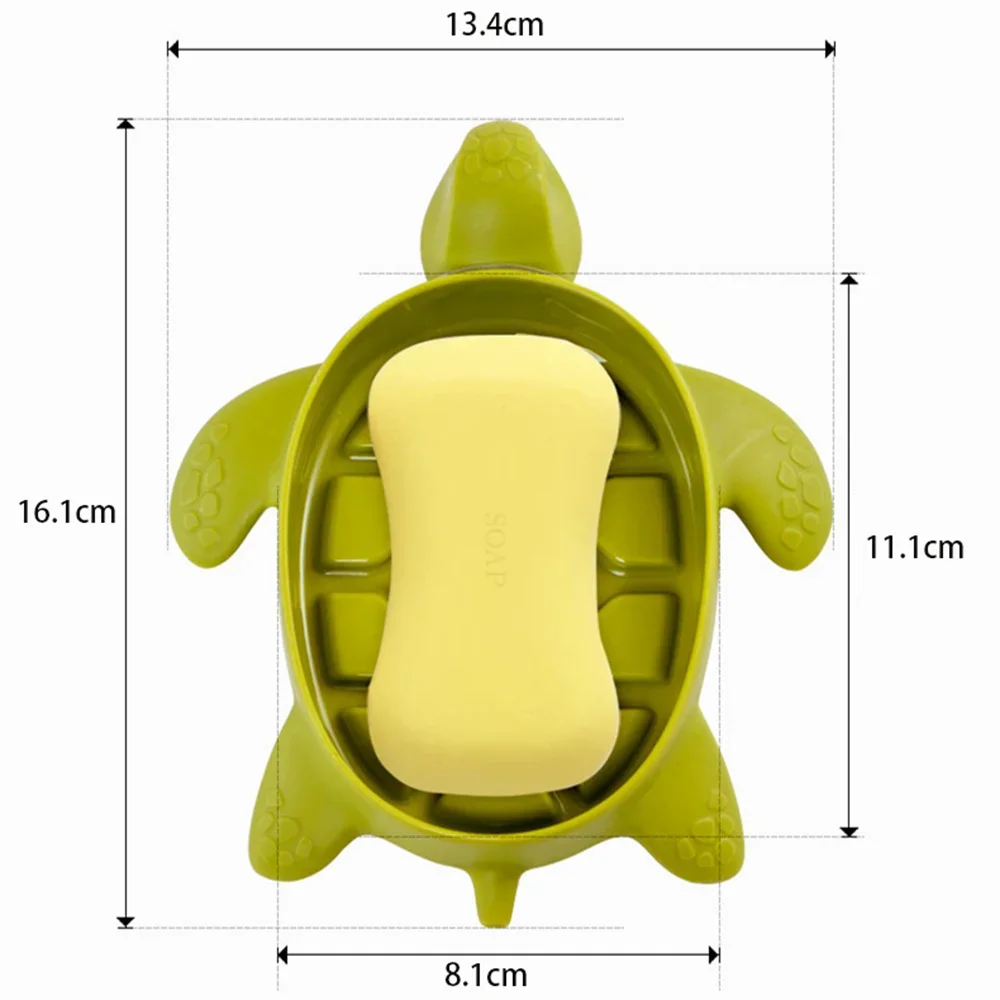 Cute Turtle Soap Box Draining Non-slip Soap Dish Bathroom Home Creative Cartoon Storage Soap Holder Bathroom Supplies