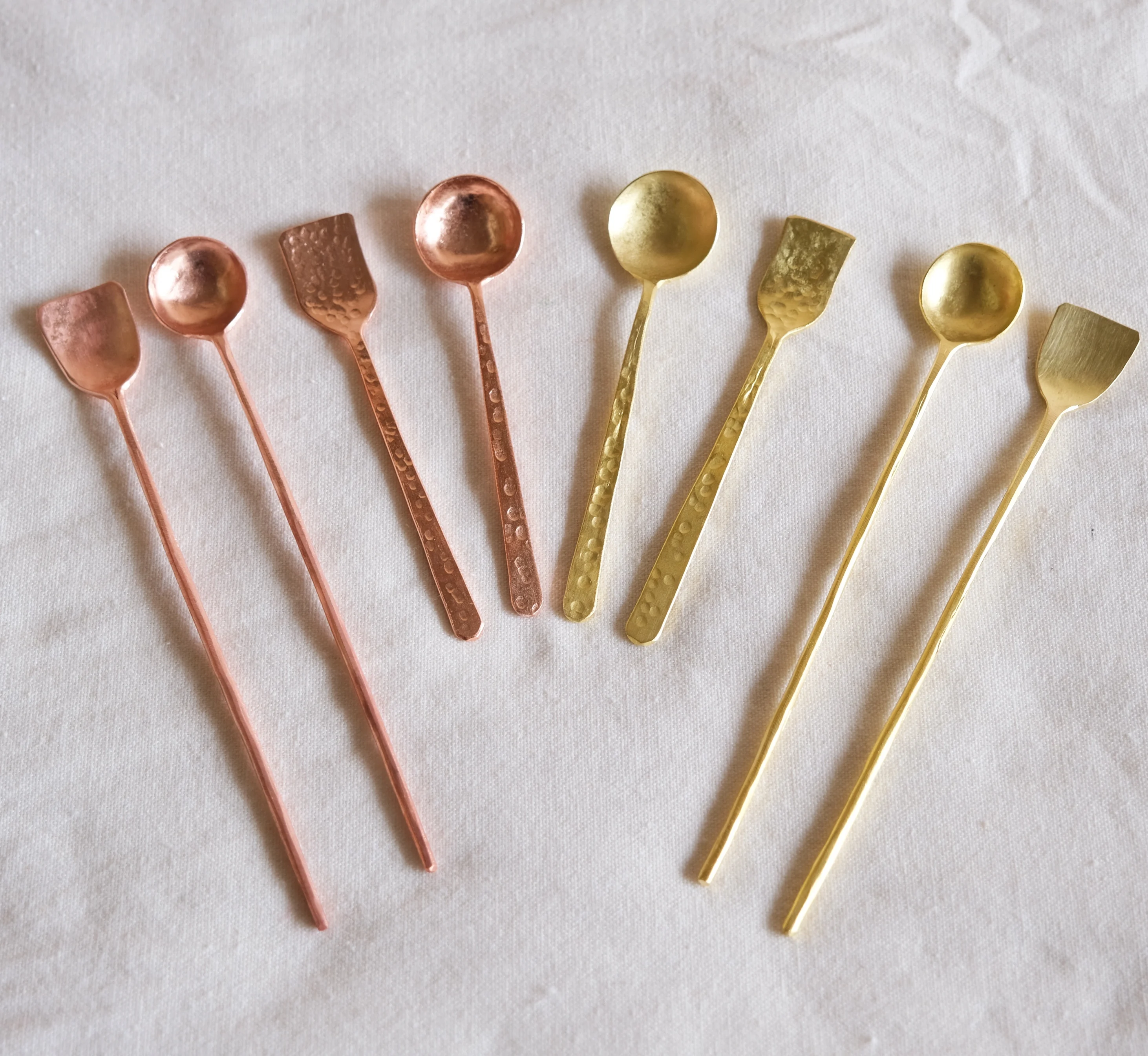 Japanese handmade copper spoon ins wind brass coffee copper stirring dessert western food spoon small teaspoon