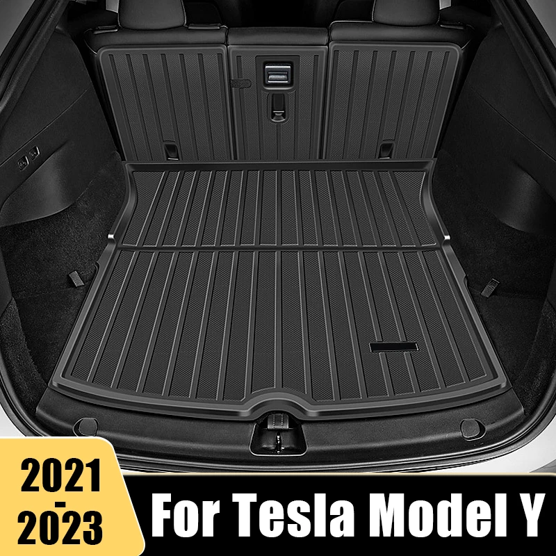 

TPE Car Trunk Mats Cargo Liner Boot Cover Protector Waterproof Floor Pad Carpets Accessories For Tesla Model Y 2021 2022 2023