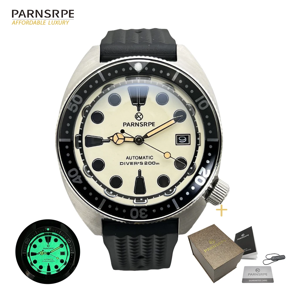 

PARNSRPE custom Diver's Luxury Men Watch Small Abalone Automatic Mechanical JapanNH35Movement Aseptic Dial Sapphire Glass S28