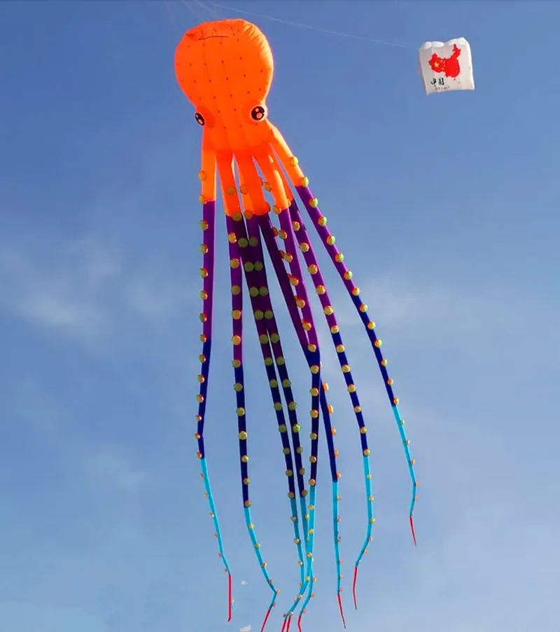 

free shipping 26m big kite octopus kite pendant inflatable kite for adults kite buggy kitesurf board weifang kite factory toys