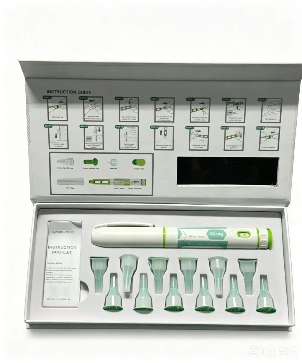 Popular 10mg Disposable Injection-Pen Peptide Pen Plastic Lightweight Syringe with 12PCS 4mm Needle Set