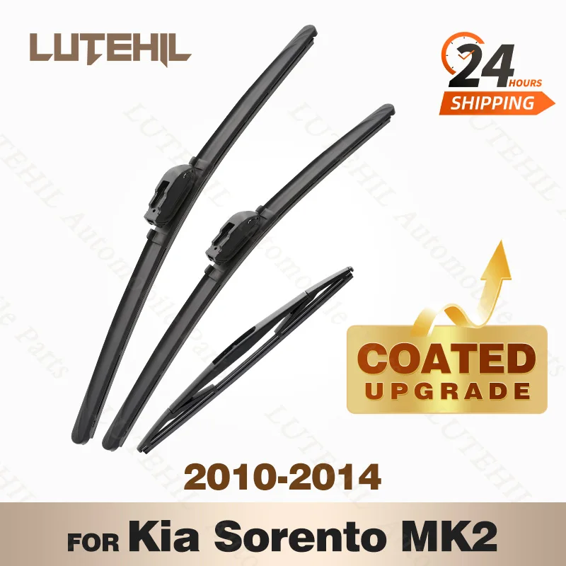 

LUTEHIL's Silicone Front & Rear Wiper Set For Kia Sorento MK2 2010-2014 2011 2012 2013 coated windshield wiper blade 24"+20"+11"