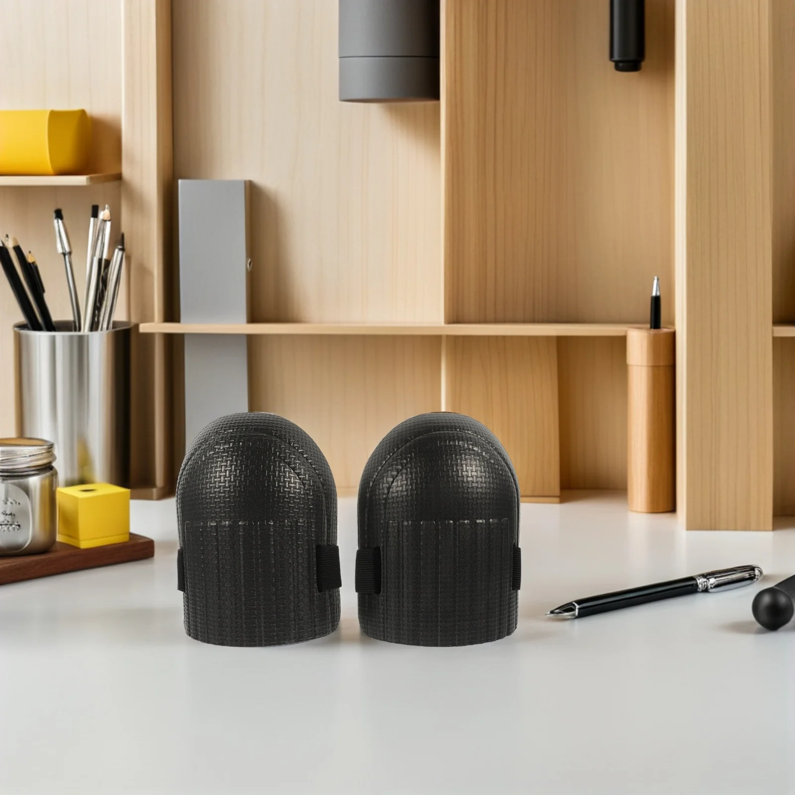 قطعتان من وسادات الركبة للعمل: حشوة إسفنجية سميكة مقاومة للاهتراء مع أشرطة قابلة للتعديل لإصلاح سقف البناء #2