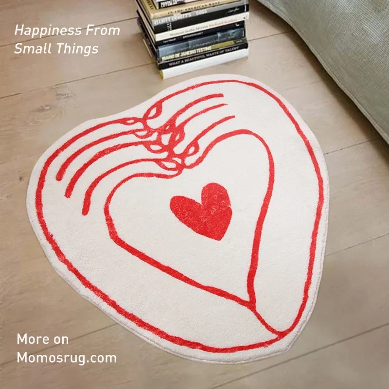 Home Irregular Heart-shaped Floor Mat Ins Style Bedroom Decor Plush Carpet Nordic Carpets for Living Room Fluffy Soft Lounge Rug image 2