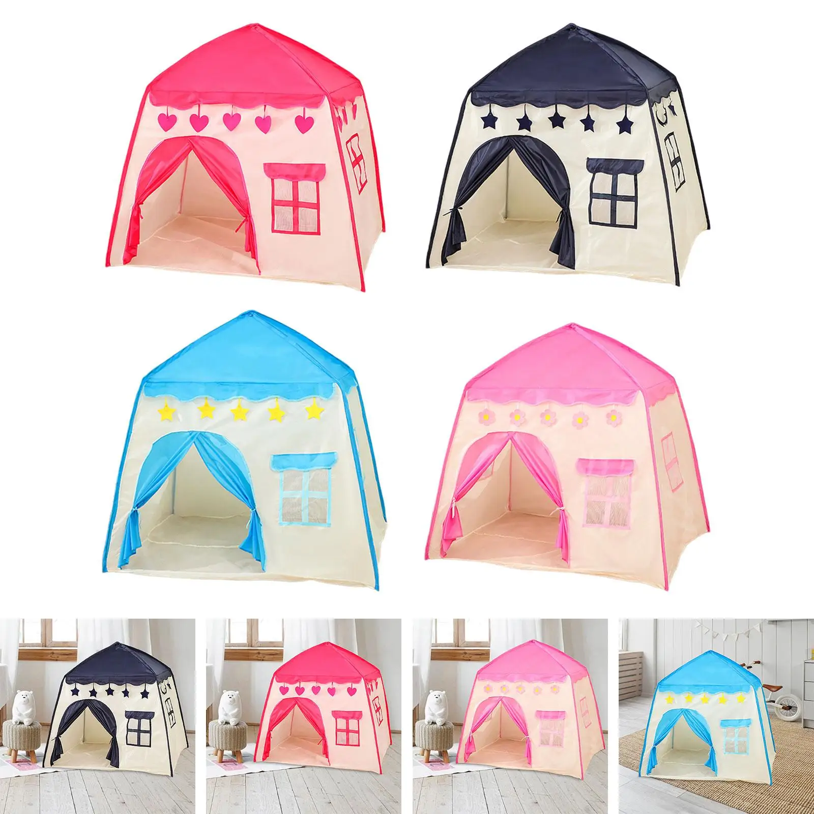 Kids Play Tent Princess Tent Foldable Children Play House Castle, Playhouse Tent