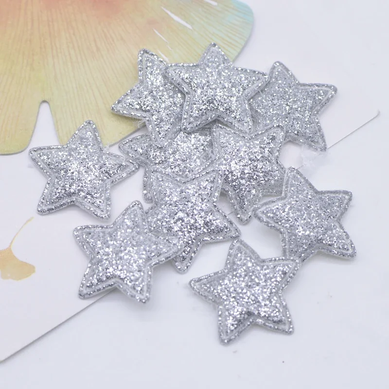 100 Stuks 22mm Bling Star Applique Gewatteerde Patches voor DIY Hoofddeksels Haar Clips Decor Kleding Hoed Ambachten Naaibenodigdheden