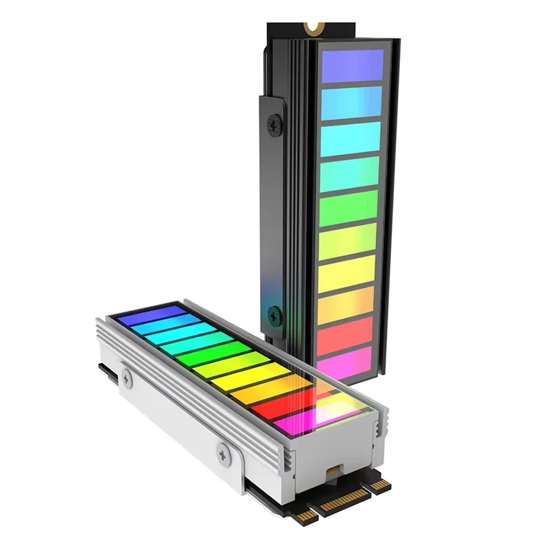 Nieuw - Solid State Drive Cooler Ingebouwde ventilator Harde schijf Heatsink Lichtbalk Sync Computeraccessoires A