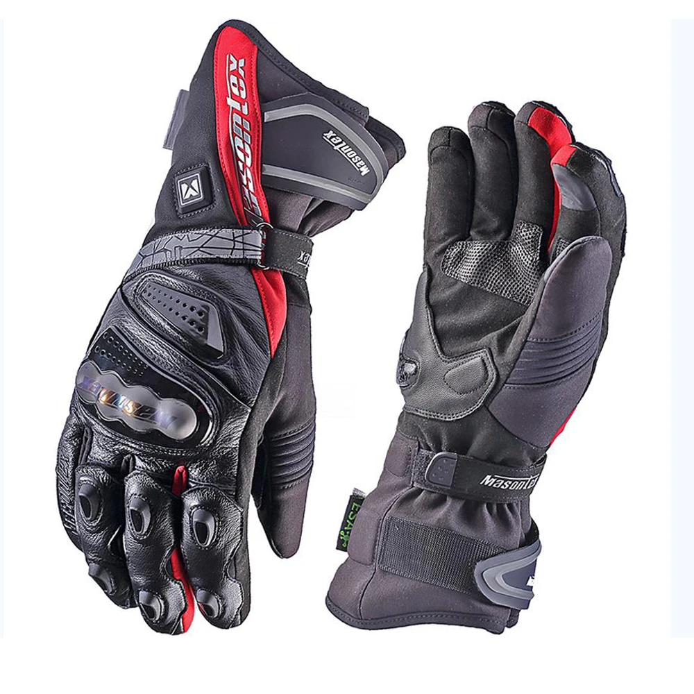 Carbon Fiber Motorcycle Heating Gloves Motocross Glove Waterproof Touch Screen Rechargeable Electric Heated Guantes for Winter