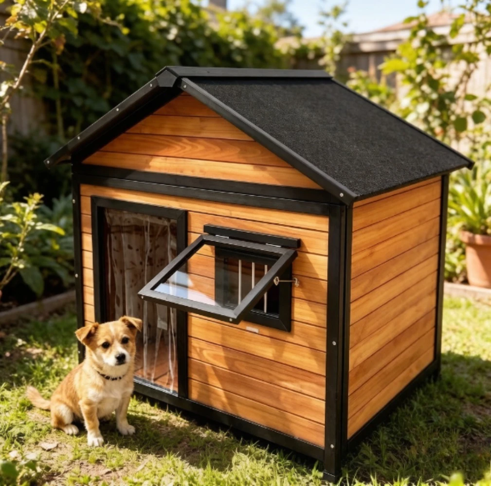 Outdoor Dog House Dog Cage All Seasons Wooden Kennel Outdoor Rainproof Dog House Warm Medium and Large Kennel