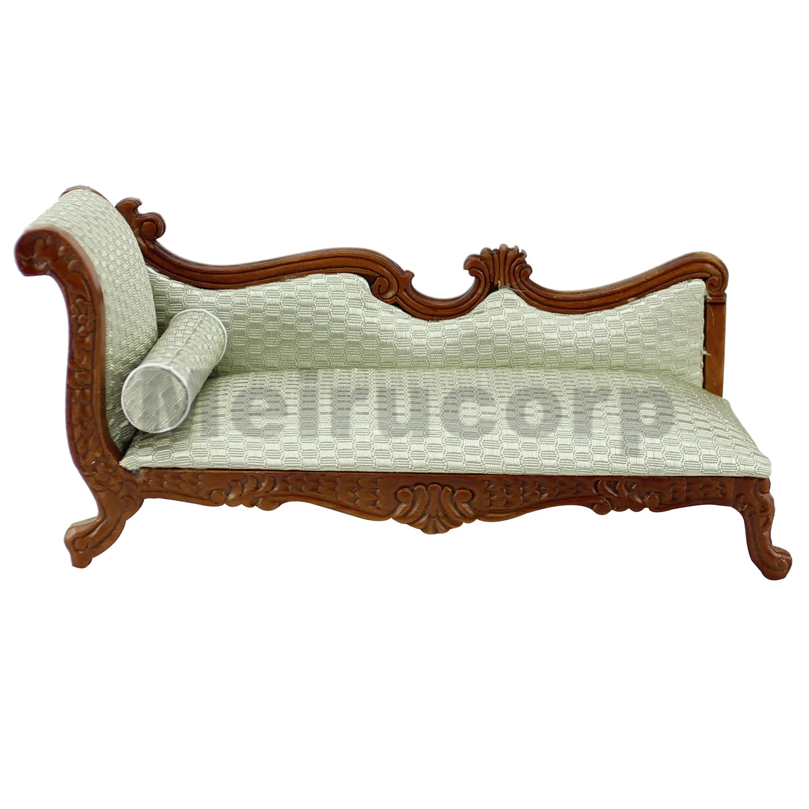 

Dollhouse 1/12 scale miniature furniture Hand Wooden carving Walnut color Chaise couch