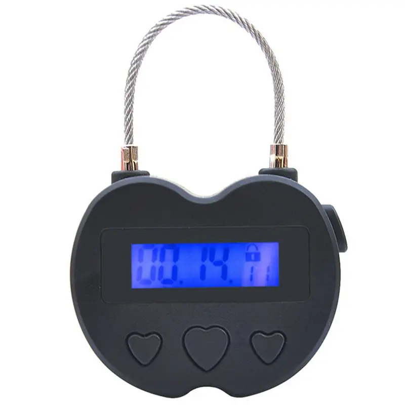 【THANKSGIVING DAY】5X Smart Time Lock LCD Display Time Lock USB Rechargeable Temporary Timer Padlock Travel Electronic Timer Blac