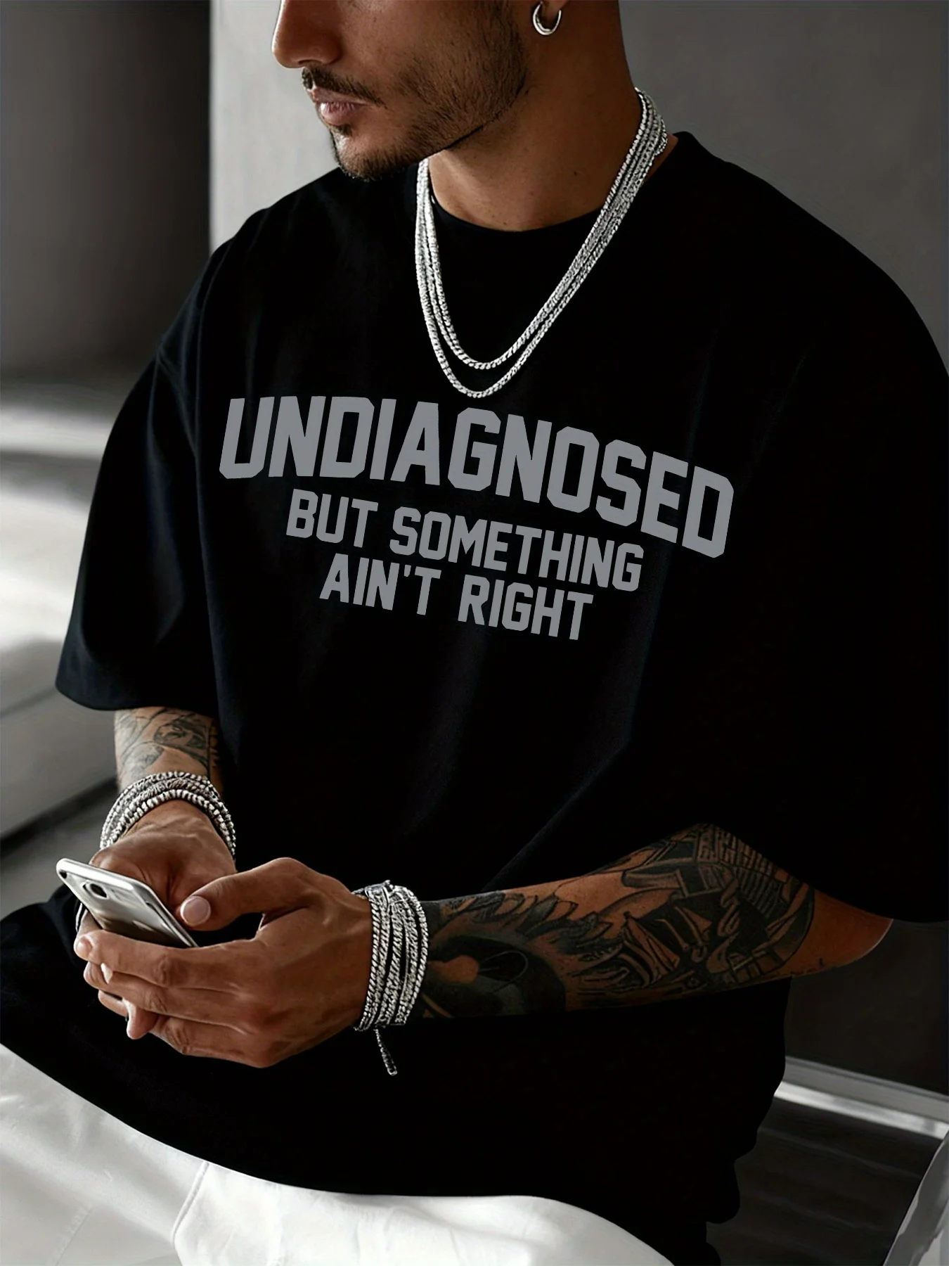 Men's Dark Brown T-Shirt with 
