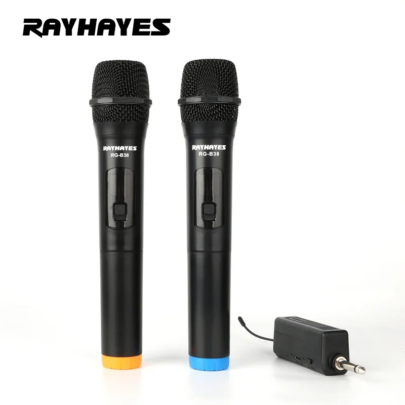 RAYHAYES RG-B38 Dual Wireless Microphone System 80M Long Range HD Sound Karaoke Party Wedding Conference Singing