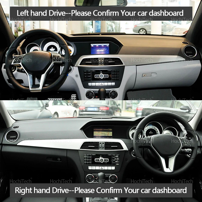Car Non Slip Mat Suede Leather Car Dashboard Cover Mat Dashmat Protect Carpet For Mercedes Benz C-Class W204 C-Klasse 2011-2014