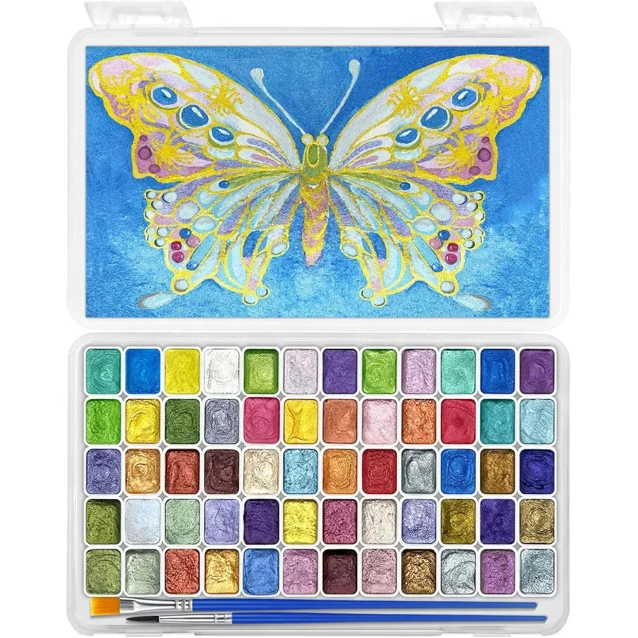 

Мини-набор акварельных красок Forestry Shifting с 60 цветами для фэнтезийного лесного искусства, мерцающие металлические блестящие акварельные краски