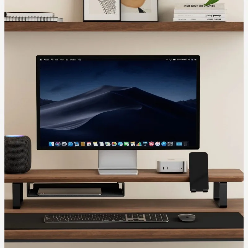 

Black Walnut Desktop Computer Monitor Height Rack Desktop Solid Wood Stand Modular Shelf Support Shelf
