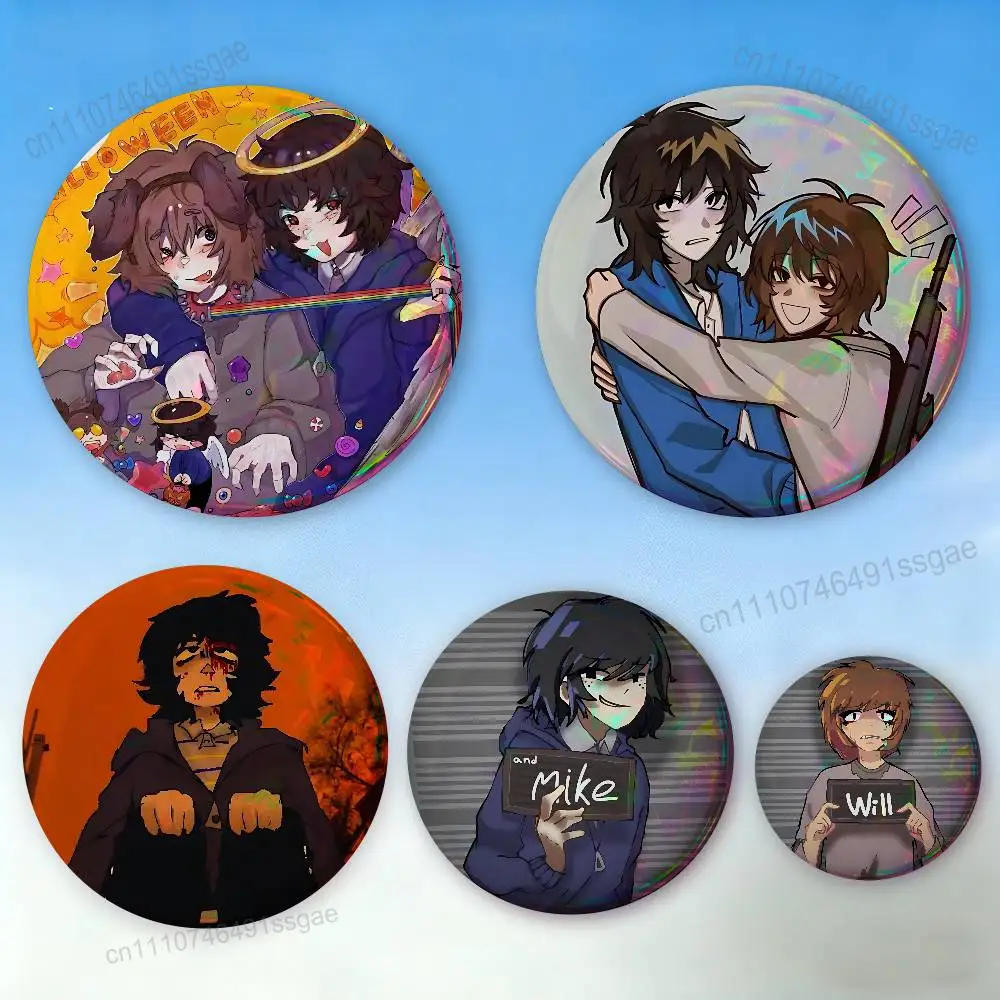 

onewheatmark Will and Mike Badge Pins For Friend, Backpack, Clothing, Collectible Accessories, Jewelry Gift