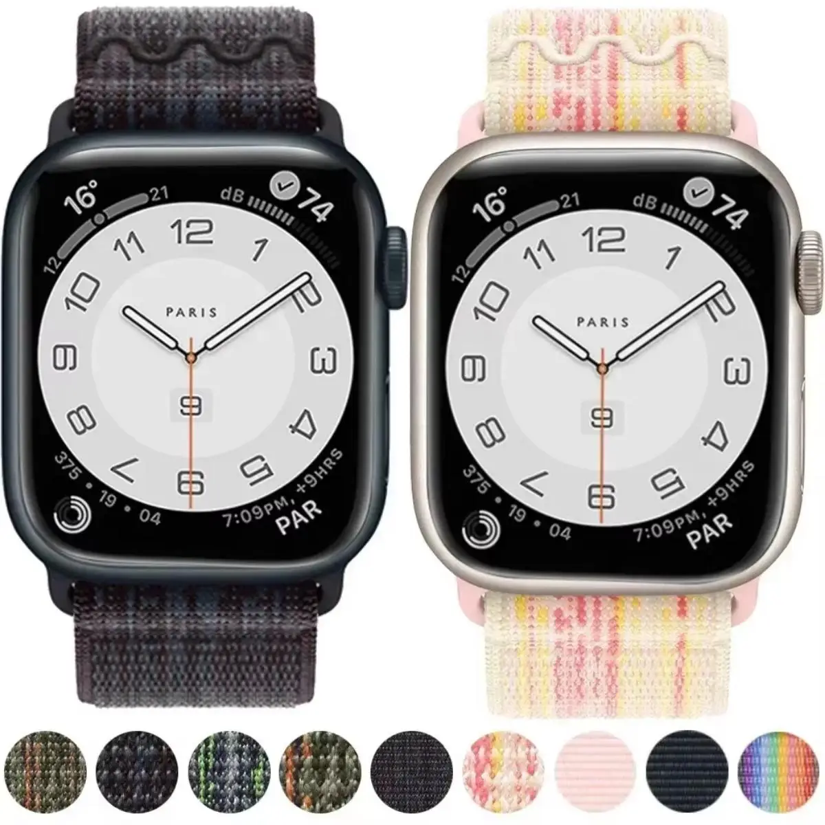 Nylon Band for Apple Watch Band Ultra 49mm 46mm 42mm 40mm 41/40mm 44mm 45mm Bracelet Strap IWatch Ultra S 10 9 8 7 6 5 4 3 2 SE image 2