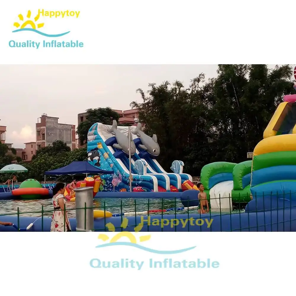 Erwachsene Kind Land Park Aufblasbare Schwimmen Pool Rutsche Thema Wasser Park