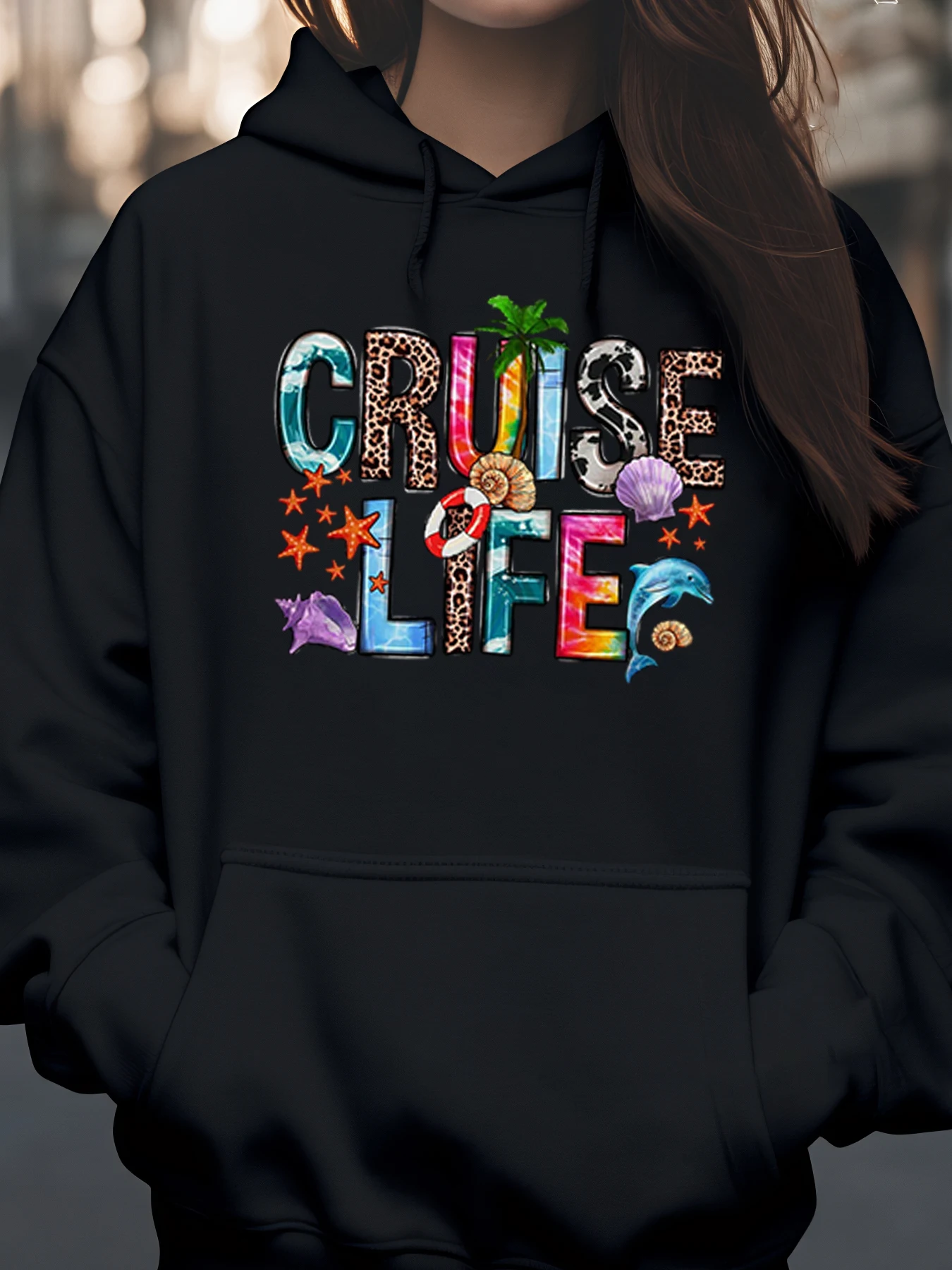 

Толстовка с тропическим принтом Cruise Life, летняя пляжная одежда для отдыха, женская повседневная одежда