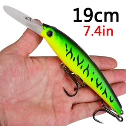 PROBEROS 1pc 19cm 53g Large Minnow Lure,For Multi-Species Fishing,Laser Artificial Bait Saltwater Long Casting Trolling Wobblers