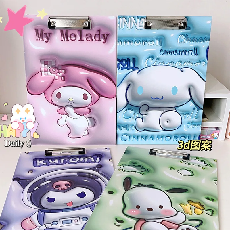 

Sanrio Cartoon A4 Doll Student Board Clip Anime Figures My Meody Cinnamoroll Writing Hard Pad Kawaii Kuromi Pochacco Folder