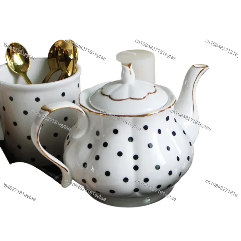 British Afternoon Tea set Bone Porcelain Points Hand-painted Golden Teapot Creative Coffee Pot Simple Water Pot