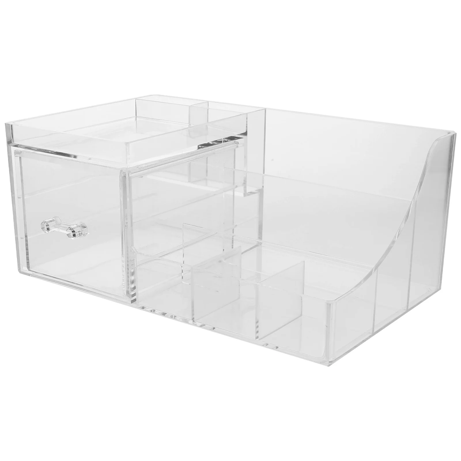 

Makeup Organizer with Multiple Drawers Transparent Desktop Holder for Vanity Table Storage Compact Design Sturdy Easy