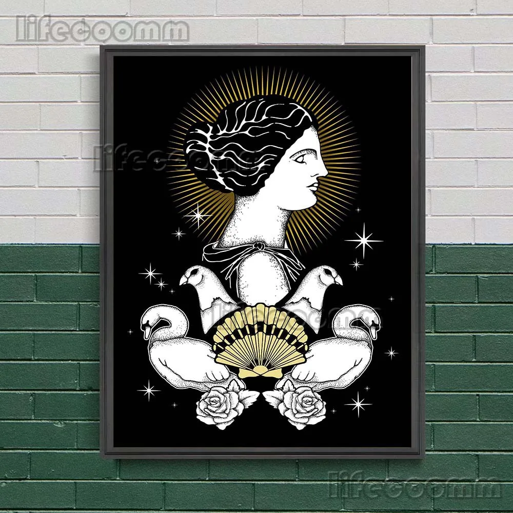 Greek Mythology Goddess Print Hellenic Pagan Mythology Art Poster And Print  Moon Goddess,Triple Goddess,Huntress,Wall Art Decor