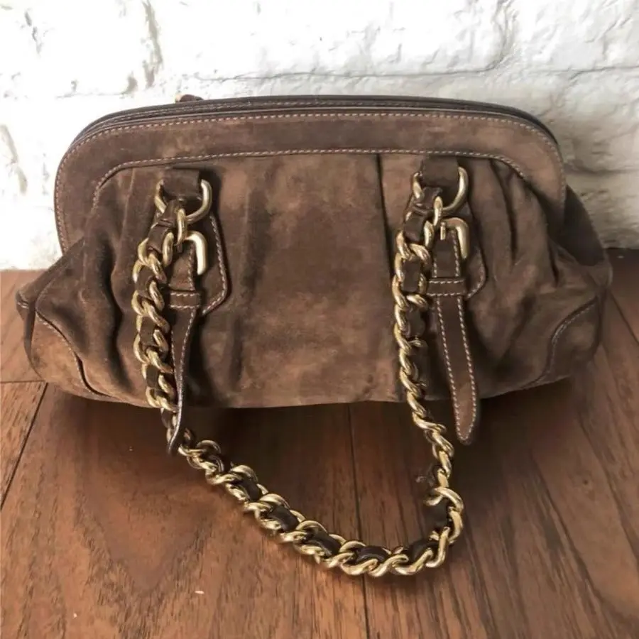 Women Vintage Shoulder Bags High Quality Chain Handbag Large Capacity Luxury Design Soft Brown Square Bags Female Tote Boston