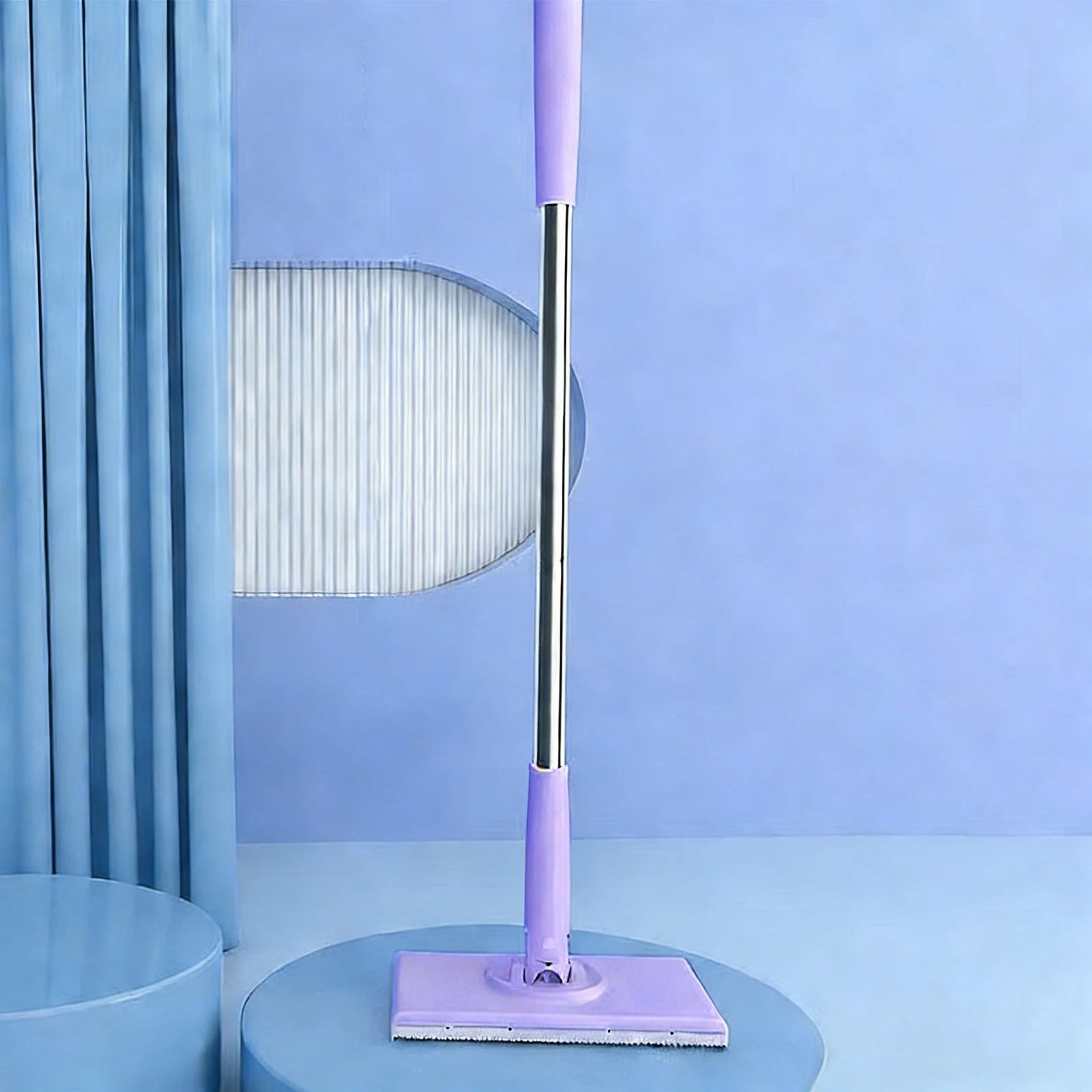 Snap Grip Mini Mop Locking Head Sweeper Dust Mop with 5 Reusable Cloths for Hardwood Tile Marble & Laminate Floors