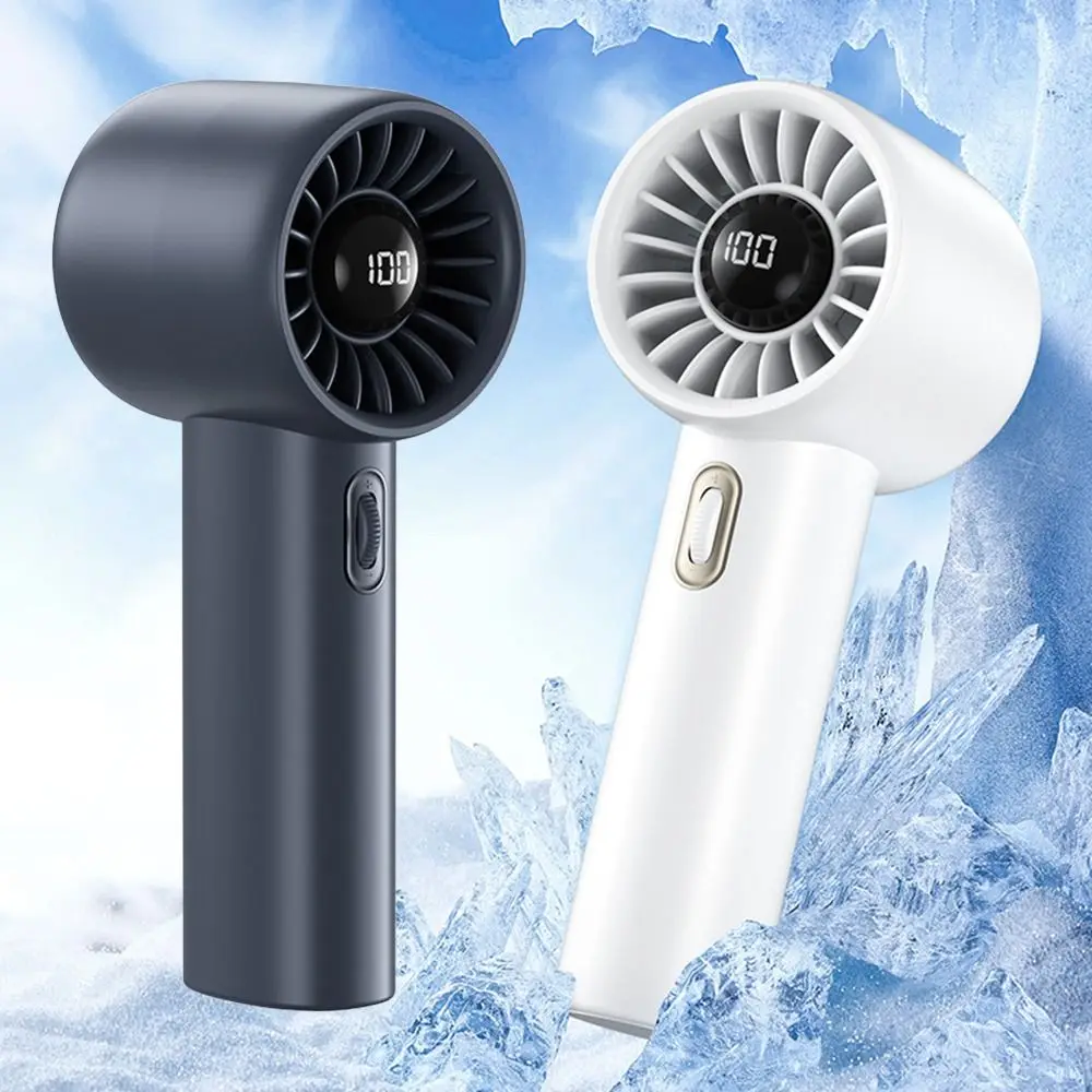 

100 Levels Handheld Fan Strong Cool Wind Powerful Turbo Mini Fan Display Rechargeable Brushless Motor Air Conditioner Summer