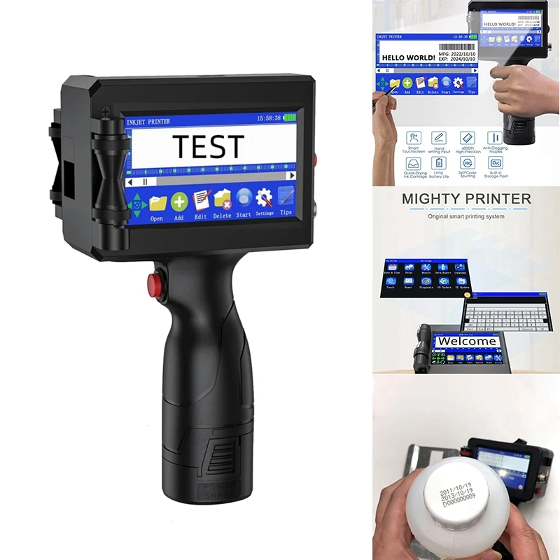 

ABHI-Handheld Inkjet Printer, For Qrcode Barcode Production Date Time Logo Batch Number Print On Metal Wood