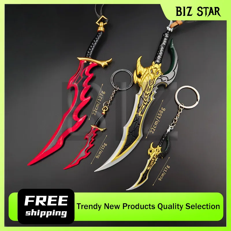 22cm/8.66in Solo Leveling Anime Peripheral Knight Killer Poison Fang Metal Model Pendant Weapon Ornament Collection Desktop Gift