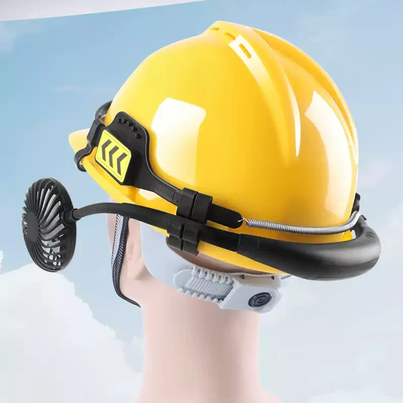 2023 Novo Ventilador Portátil para Resfriamento de Verão Capacete 3 Gear Speed Luz Noturna Adaptador Universal para Todos os Capacetes de Segurança Estilo Cap