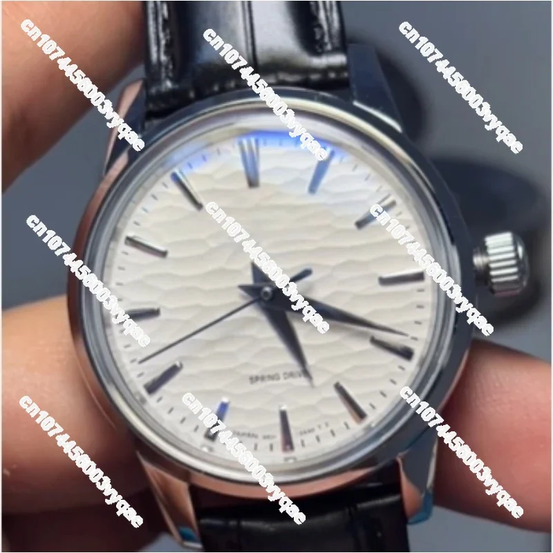 SBGY013S watch white Yushendu Seagull 2130 movement version, dense bottom belt pin buckle, baked blue second hand