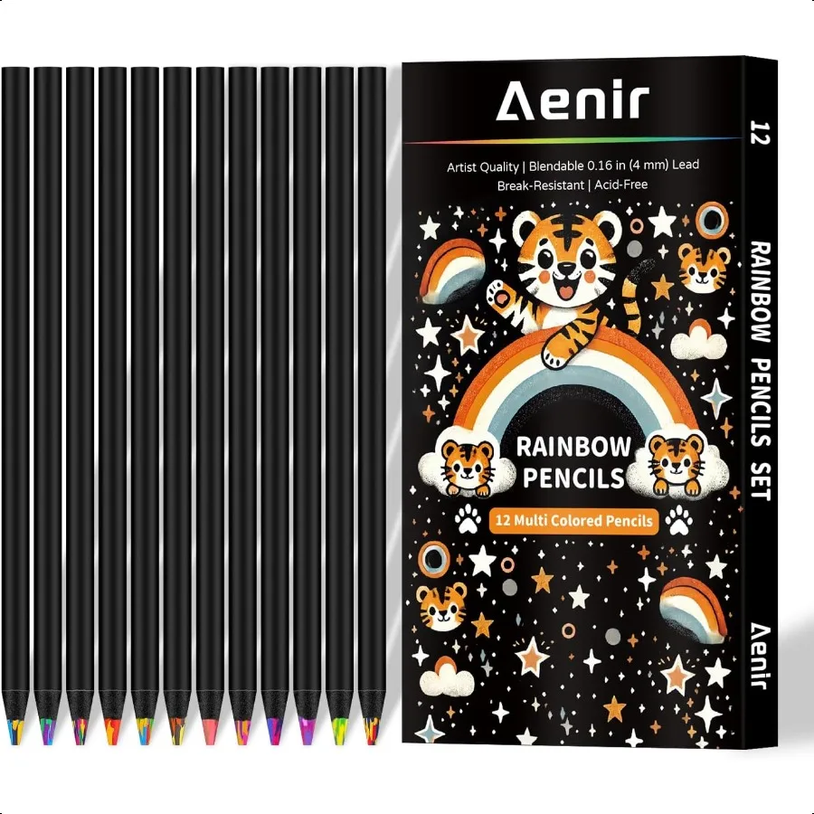 

12 Colors Rainbow Pencils Multi Colored Pencils Set for Adult Coloring Profional Art plies for Artists Perfect Easter Basket St