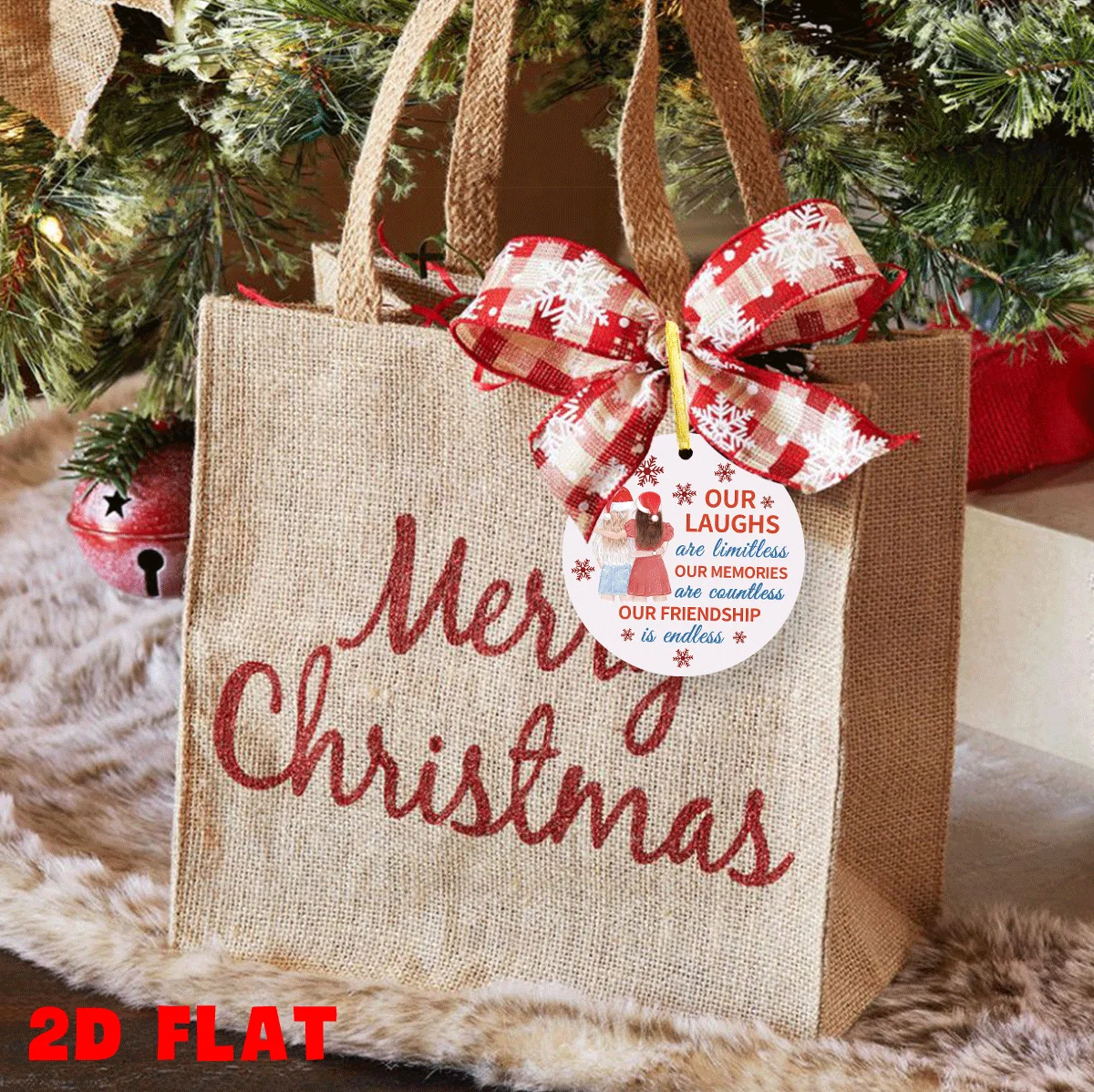 1pc Best Friends Acrylic Christmas Ornament-Snowflake Design,For Xmas Tree Decor,Office Party Favors,Friendship Thank You Gifts