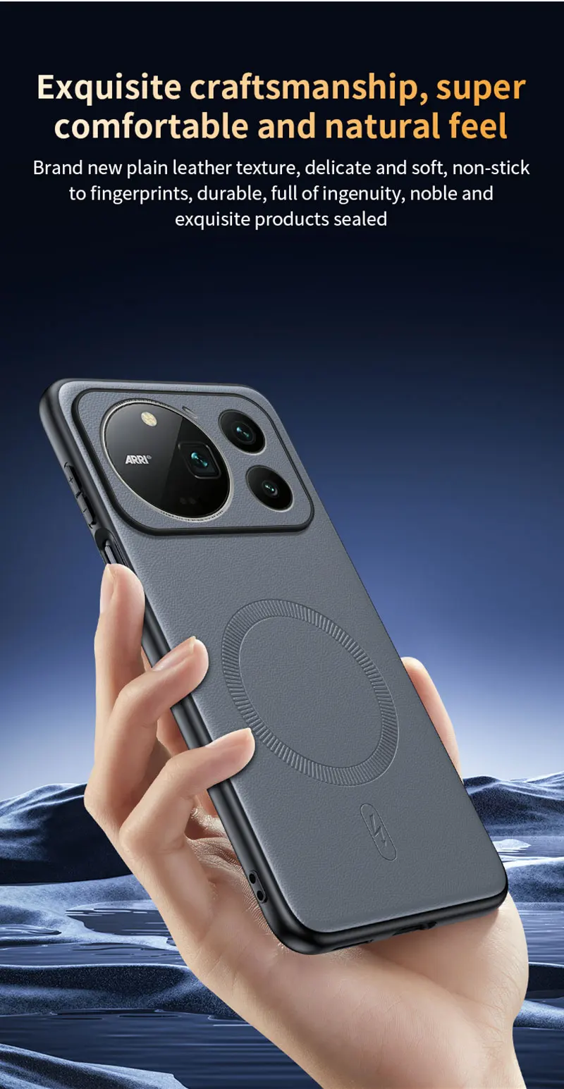 Hülle für Honor Magic 9 Pro Max, magnetische Leder-Schutzhülle, Anti-Fingerabdruck, rutschfest, PC+TPU – Detail 14